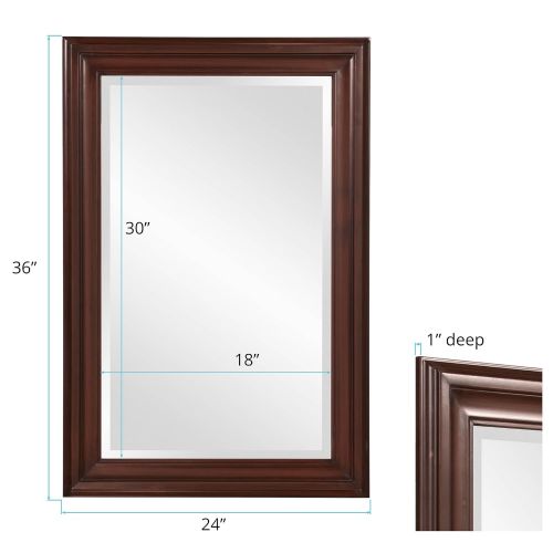  Howard Elliott Collection Howard Elliott George Oval Hanging Wall Mirror, Oil Rubbed Bronze Wood Frame