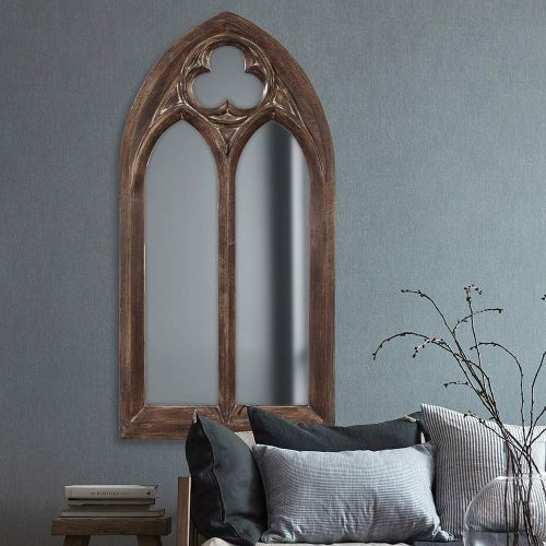  Howard Elliott Collection Howard Elliott 43124 Basilica Arched Mirror, Narrow, Tuscan Brown