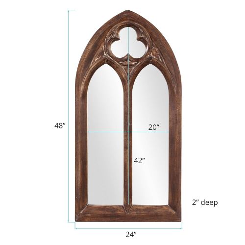  Howard Elliott Collection Howard Elliott 43124 Basilica Arched Mirror, Narrow, Tuscan Brown