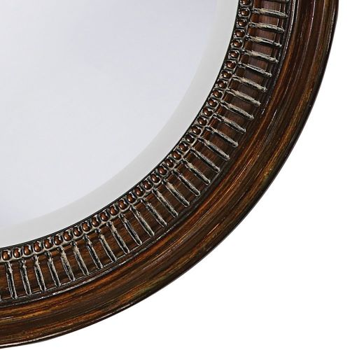  Howard Elliott Collection Howard Elliott Monmouth Mirror, Antique Brown Resin Round Accent Mirror