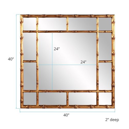  Howard Elliott Collection Howard Elliott 92120 Bamboo Mirror, Gold, One Size