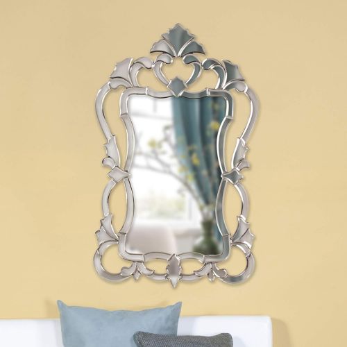  Howard Elliott Collection Howard Elliott Contessa Rectangular Hanging Wall Mirror, Mirrored Frame, 26 x 43 Inch