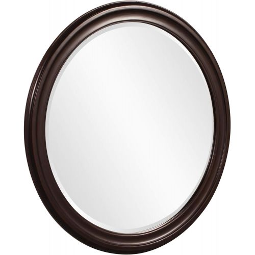  Howard Elliott Collection Howard Elliott George Round Wood Framed Wall Vanity Mirror, Oil Rubbed Bronze, 53044