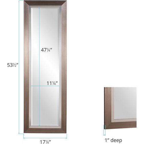  Howard Elliott Collection Howard Elliott 69044 Chicago Tall Rectangular Mirror, 18 x 54-Inch, Brushed Silver