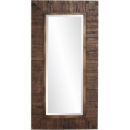 Howard Elliott Collection Howard Elliot Timberlane Rustic Wall Mirror, Walnut Finished Wood Frame Accent Mirror