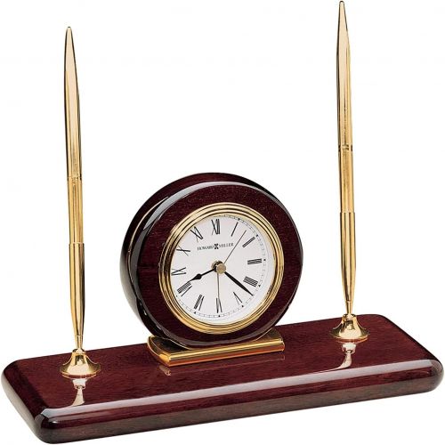  Howard Miller 613-588 Rosewood Desk Set Table Clock