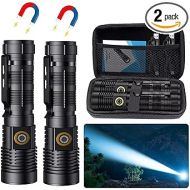 Rechargeable Tactical Flashlights 20000 High Lumens - 1500 Meters Long Beam Super Bright LED Magnetic Flashlight USB Zoomable 5Modes Small Long Beam Spotlight Flashlight for Hiking, Camping