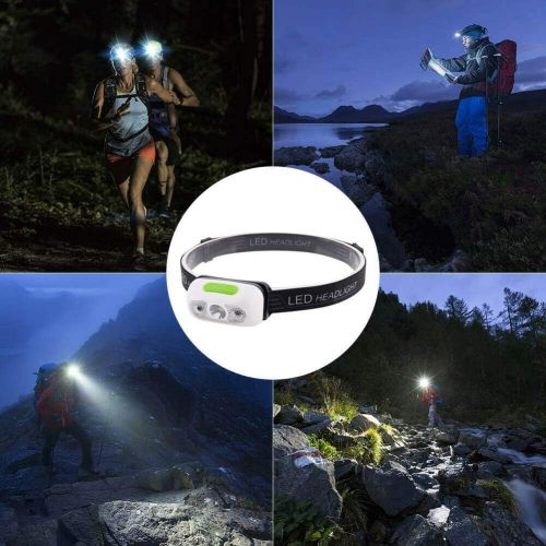  500 Lumens USB Rechargeable Headlamp,Lightweight,Super Bright LED Running Headlamp for Runner,Rainstorm Waterproof,Hoxida LED Headlight Flashlight With Sensor Switch Built in Bat