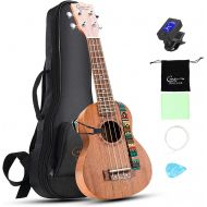 [아마존 핫딜] [아마존핫딜]Hricane Soprano Ukelele 21inch Ukulele Professional Mahogany Ukele Hawaiian Uke UKM-1 Pack with Gig Bag