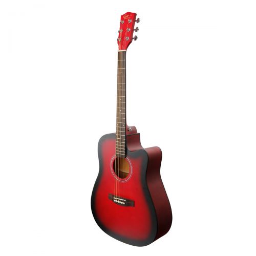  Hricane Acoustic Guitar 41 Full Size Cutaway Steel String Folk Guitar for Beginners, Adults with Gig Bag, Extra Strings and Polishing Cloth GU-2 (Cutaway)