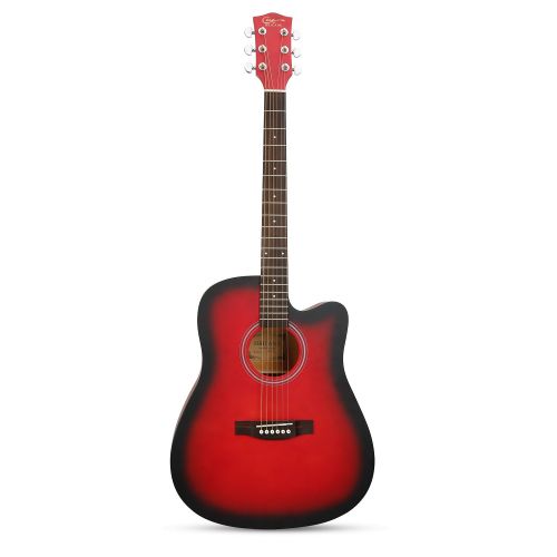  Hricane Acoustic Guitar 41 Full Size Cutaway Steel String Folk Guitar for Beginners, Adults with Gig Bag, Extra Strings and Polishing Cloth GU-2 (Cutaway)