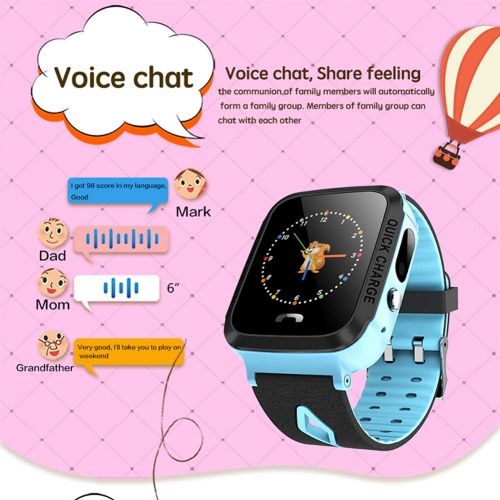  Hswt Kinder GPS Intelligente Uhr Standortverfolgung Aktivitats-Tracker SOS Geeignet Fuer Kinder Junge Madchen Bluetooth Wasserdicht Fitness-Uhr