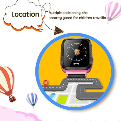  Hswt Kinder GPS Intelligente Uhr Standortverfolgung Aktivitats-Tracker SOS Geeignet Fuer Kinder Junge Madchen Bluetooth Wasserdicht Fitness-Uhr