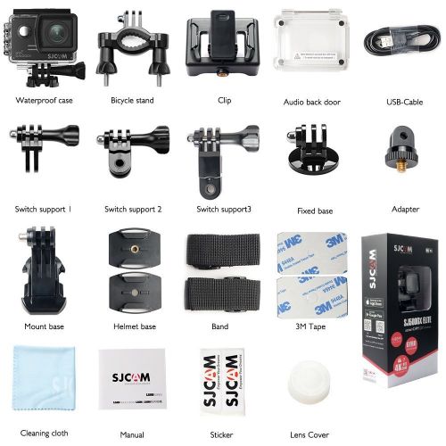  HuRoyal SJCAM SJ5000X Kits{Including Extra Battery,Dual Slot Charger} SJ5000X Elite WiFi 4K 24fps 2K30fps Gyro Sports DV 2.0 LCD NTK96660 Diving 30m Waterproof Action Camera (Black)