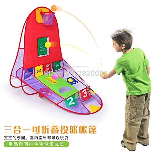  HuWang2 3in1 Shoot Basketball Play Tent Portable Easy fold Shooting Tent,Childrens Ball Scoring Compete Game Lawn Beach Sport