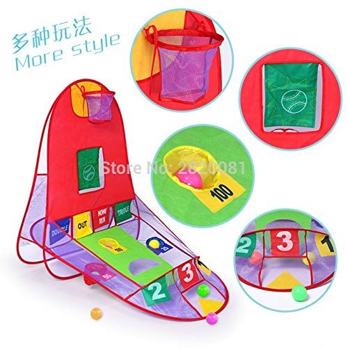  HuWang2 3in1 Shoot Basketball Play Tent Portable Easy fold Shooting Tent,Childrens Ball Scoring Compete Game Lawn Beach Sport