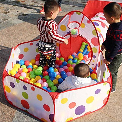  HuWang2 Foldable Round Tunnel Tent Three - Piece Set Ocean Ball Pool Indoor/Outdoor Play House for Children