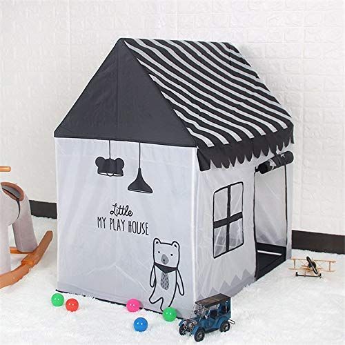  HuWang2 Play Tent Portable Foldable Ball Pool Pit Indoor Outdoor Simulation House Black and White Gifts for Kids Children