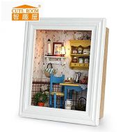 HuWang2 3D Doll Houses DIY Wooden House Miniature Picture Frame Dollhouse Furniture Kit for Children Christmas Birthday Gifts