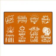 Hua Wu Chou Door Mat IncreaseVector Thanksgiving Lettering with Sketches for Invitations Greeting Cards Calligraphy Set Grateful Thankful Blessed etc W23.62 xL35.43
