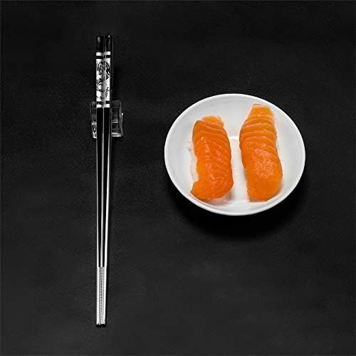  [아마존베스트]HuaLan Metal Alloy Chopsticks Stainless Steel Lightweight Chopsticks 5 Pairs Gift Set