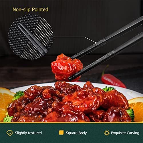  [아마존베스트]HuaLan Fiberglass Chopsticks Series - Japanese Non-slip Luxury Reusable Chopsticks 5 Pairs Gift Set