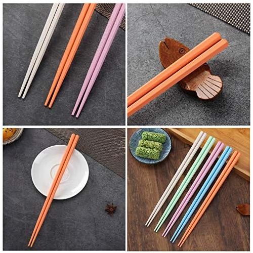  [아마존베스트]HuaLan Colorful Chopsticks Series - Reusable Non-slip Colorful Fiberglass Chopsticks 5 Pairs