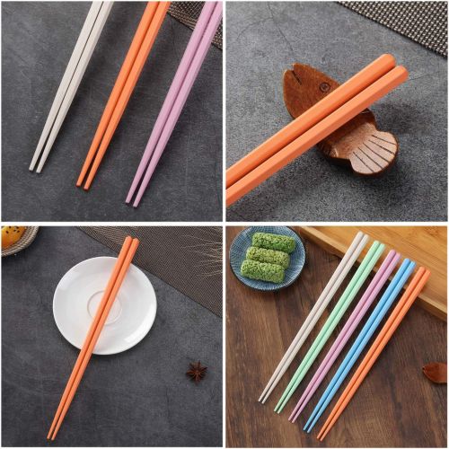  [아마존베스트]HuaLan Colorful Chopsticks Series - Reusable Non-slip Colorful Fiberglass Chopsticks 5 Pairs