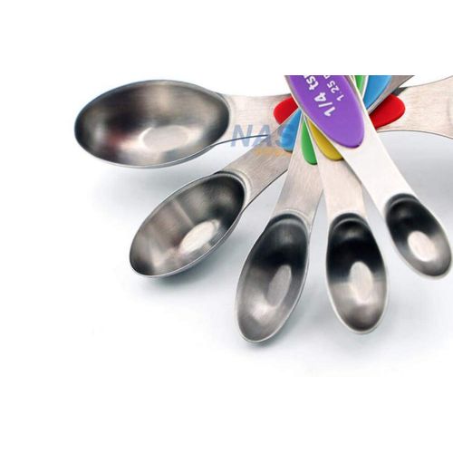  Huaishu Stainless Steel Double-Head Measuring Spoon Set of Five Seasoning Spoon Baking Scale Meter Measuring Spoon