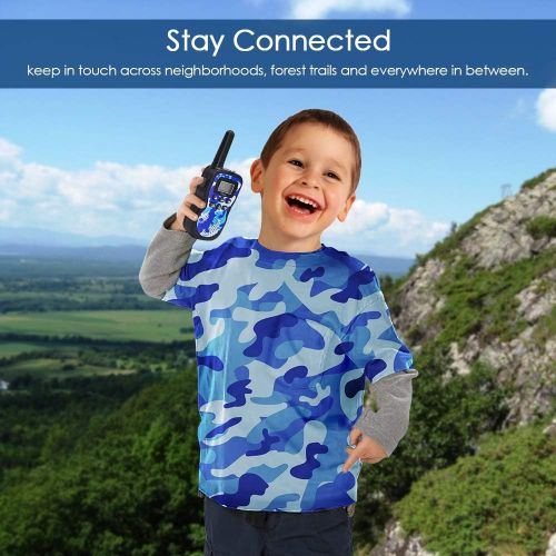  [아마존베스트]Huaker Kids Walkie Talkies,3 Pack 22 Channels 2 Way Radio Toy with Flashlight and LCD Screen,3 Miles Range Walkie Talkies for Kids Outside Adventures, Camping, Hiking