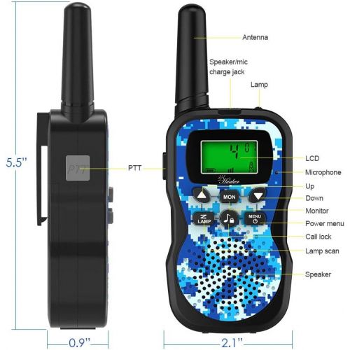  [아마존베스트]Huaker Kids Walkie Talkies,3 Pack 22 Channels 2 Way Radio Toy with Flashlight and LCD Screen,3 Miles Range Walkie Talkies for Kids Outside Adventures, Camping, Hiking