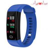Huangchao Inc Fitness Tracker, Smart Watch 4 sports Mode, Heart Rate Monitor IP67 Waterproof Activity Tracker, Sleep & Blood Pressure Oxygen Monitor, Calorie/Step Counter Smart Wristband for IOS
