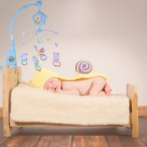  Huangou Baby Mobile for Crib, Crib Toys with Music and Lights, Remote, Stand, Holder, Carrier, lamp, Projector for Pack and Play. Crib Mobile for boy Kid kit, Materials:ABS+Plastic (0-2yea