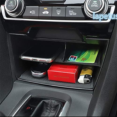  Huanlovely Front Center Control Storage Container Multi-Grid Box Decoration Frame Cover Fit for Honda Civic 2016 2017 2018 Sedan