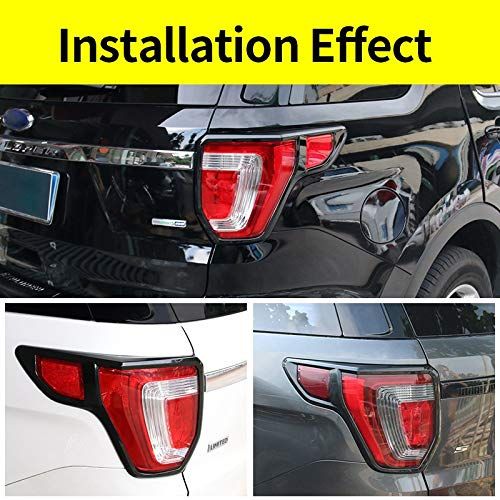  Huanlovely ABS Rear Tail Lamp Garnish Cover Trim for Ford Explorer 2016-2018 2017 Car Exterior Styling Accessories Decoration Black