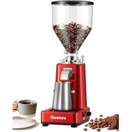Huanyu Coffee Grinder Electric Adjustable Flat Burr Mill with 19 Precise Grind Setting 35OZ 36Cups Coffee Bean Grinding Machine Upgrade Automatic Point-action for Espresso French Press Turkish