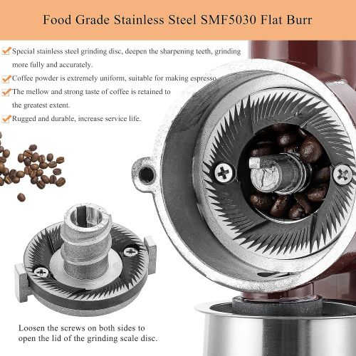  Huanyu Electric Coffee Bean Grinder 250G Commercial&Home Milling Grinding Machine 200W Automatic Burr Grinder Professional Miller 8 Fine - Coarse Grind Size Settings Stainless Stee