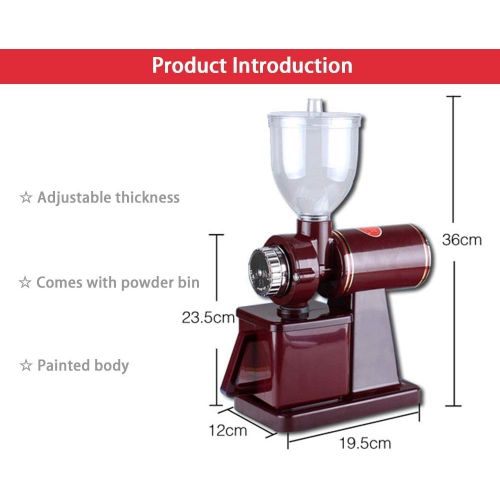  Huanyu Electric Coffee Bean Grinder 250G Commercial&Home Milling Grinding Machine 200W Burr Grinder Professional Miller 8 Fine - Coarse Grind Size Settings Pulverizer Anti-jumping