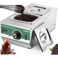 Huanyu Chocolate Tempering Machine 86~176℉ Commercial Electric Melting 2-Pot 9LBs Stainless Steel Food Warmer Professional Heated Chocolate Melter with Lid for Catering Restaurant