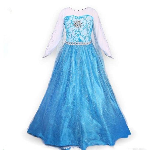  Huaqisen Elsa Dress Toddlers Dress Up Princess Halloween Costume for Girls Party Dresses