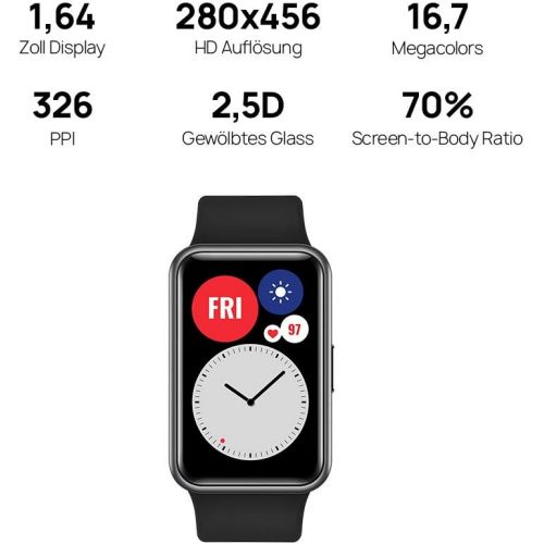 화웨이 [아마존베스트]HUAWEI Watch Fit Smartwatch (42 mm AMOLED Display, Heart Rate Monitor, 5ATM Waterproof, GPS)