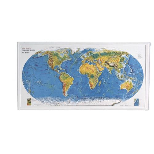  Hubbard Scientific World Relief Map, 38 Width x 20 Height