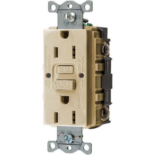  Hubbell Wiring HUBBELL WIRING GFRST15I AUTOGUARD COMMERCIAL STANDARD GFCI RECEPTACLE, IVORY, NEMA 5-15R, 125 VOLTS, 15 AMPS (1 PER CASE)