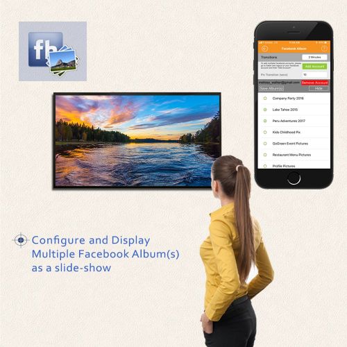  HuddleFly WiFi Digital Signage Media Player. Control via iPhone or Web. Play PowerPoint, Facebook, Google Calendar, YouTube, Websites, Weather, News, Stocks & PixVideos. Great Sup