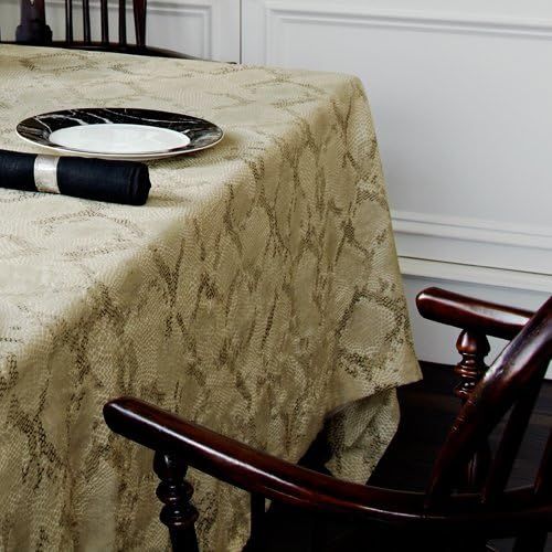  Huddleson Python Print Pure Linen Tablecloth, 68 Round