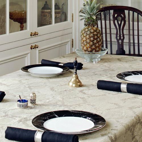  Huddleson Python Print Pure Linen Tablecloth, 68 Round