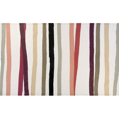  Huddleson Cinta Striped Pure Linen Tablecloth, Multicolor, 68 Round