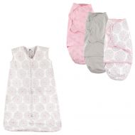Hudson+Baby Hudson Baby Safe Sleep Wearable Sleeping Bag & Swaddle Wrap 3 Pack, Jersey Cotton