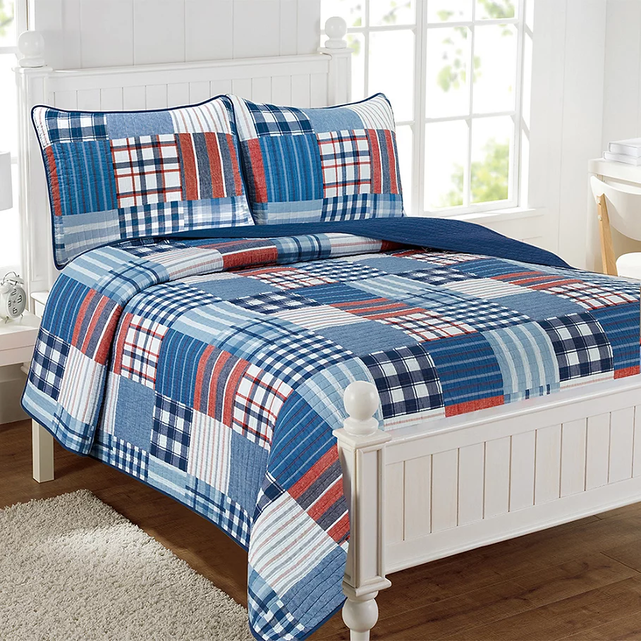  Hudson Patchwork Reversible Quilt Set