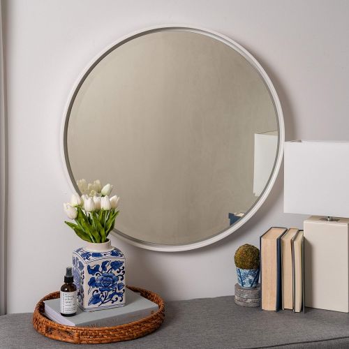  Hudson & Co. 9648 Colton Wall Mirror 30 Diameter White